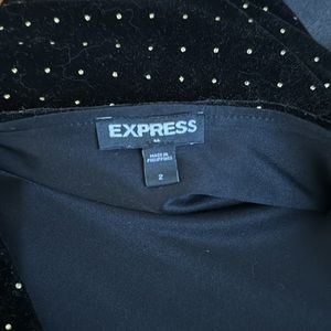 Express | Black and gold studded velvet party dress